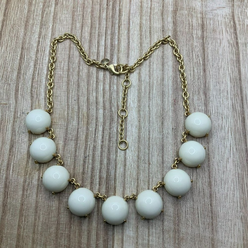 J. Crew Acrylic Cream Bubble Gold Tone Necklace